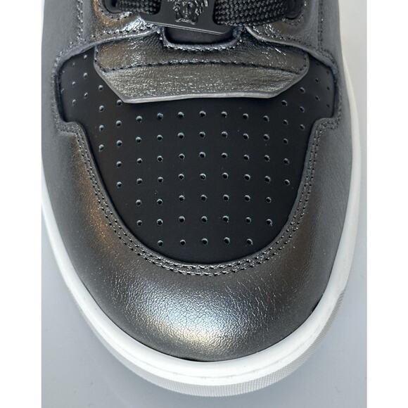 Versace Medusa Men’s Black/Silver Leather Sneakers 8.5 US (41.5) 1013377 IT NIB - Picture 5 of 15